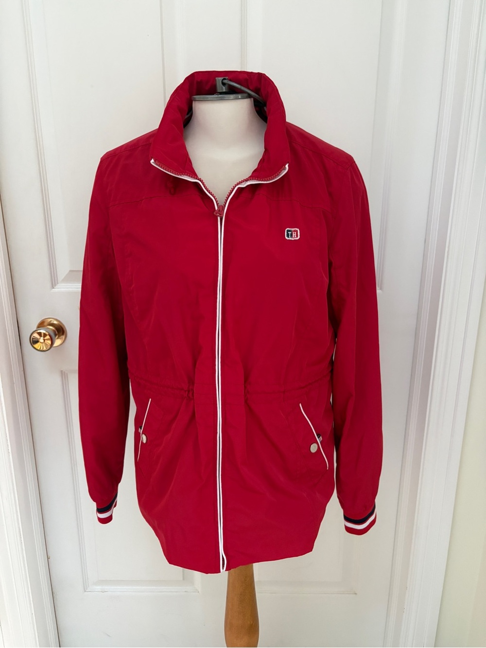 Tommy Hilfiger Bright Red Zip-Up Windbreaker